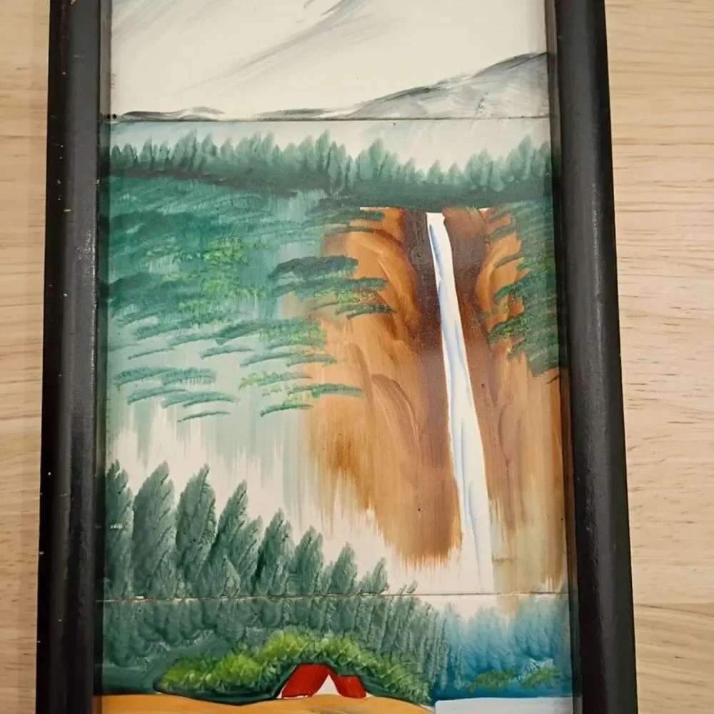 Okamoto Signed Japanese Art Mid-Century Modern Vibrant Hand Painted Tiles